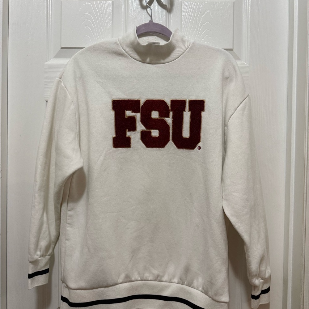 White FSU Sweatshirt with Maroon Logo
